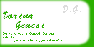 dorina gencsi business card